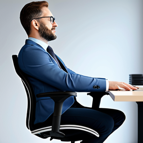 Home 23 제품디자인 자격증 시험 기출문제 정리 - Ergonomic Office Chair Design**
"A professional interior designer presenting a 3D model of an ergon...