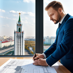 제품디자인에서의 문제 해결 워크숍 - **
"A professional architect, fully clothed in a stylish yet modest business suit, reviewing bluepr...