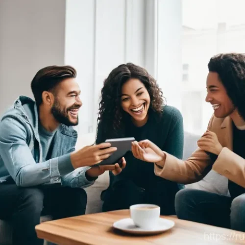 Home 21 제품디자인에서 고객 요구 분석의 중요성 - **Prompt:** A diverse group of four young adults (two women, two men, all appearing to be in their m...