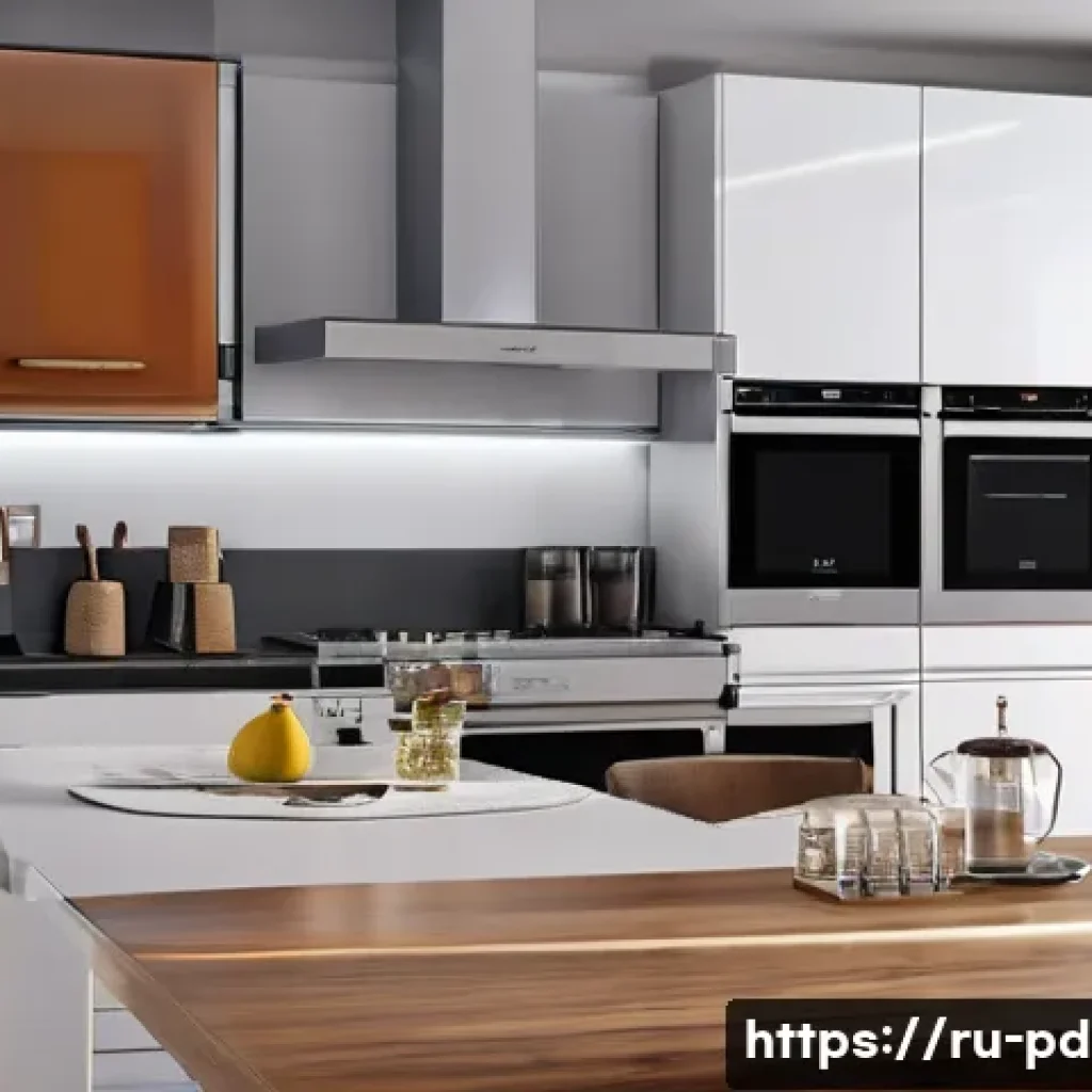 제품디자인에서 사용하는 렌더링 소프트웨어 비교 - A photorealistic product design studio scene showcasing a modern kitchen appliance rendered with V-R...